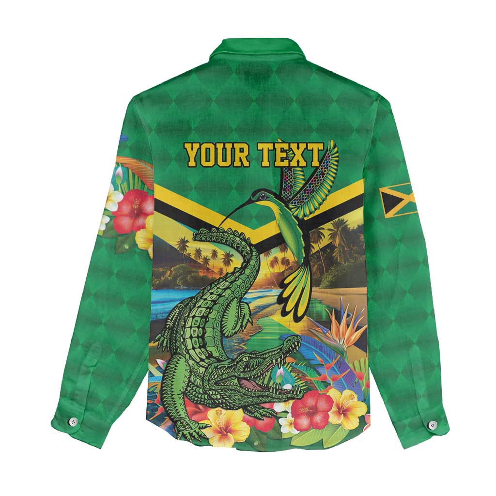 Jamica Hummingbird and Crocodiles Personalized Women Casual Shirt