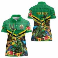 Jamica Hummingbird and Crocodiles Personalized Women Polo Shirt