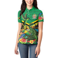 Jamica Hummingbird and Crocodiles Personalized Women Polo Shirt