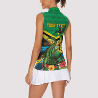 Jamica Hummingbird and Crocodiles Personalized Women Sleeveless Polo Shirt
