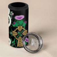 Scottish Celtic Cross Thistle Flowers 4 in 1 Can Cooler Tumbler