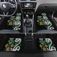 Scottish Celtic Cross Thistle Flowers Car Mats