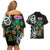 Scottish Celtic Cross Thistle Flowers Couples Matching Off Shoulder Short Dress and Hawaiian Shirt