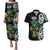 Scottish Celtic Cross Thistle Flowers Couples Matching Puletasi and Hawaiian Shirt