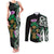 Scottish Celtic Cross Thistle Flowers Couples Matching Tank Maxi Dress and Long Sleeve Button Shirt