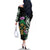 Scottish Celtic Cross Thistle Flowers Family Matching Off The Shoulder Long Sleeve Dress and Hawaiian Shirt