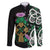 Scottish Celtic Cross Thistle Flowers Family Matching Off Shoulder Maxi Dress and Hawaiian Shirt