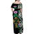 Scottish Celtic Cross Thistle Flowers Family Matching Off Shoulder Maxi Dress and Hawaiian Shirt