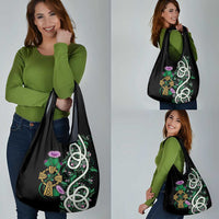 Scottish Celtic Cross Thistle Flowers Grocery Bag