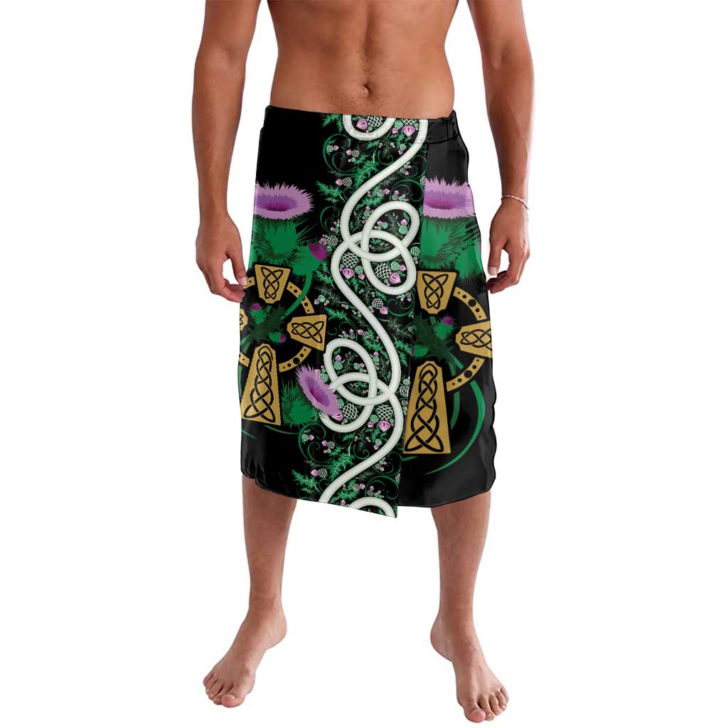 Scottish Celtic Cross Thistle Flowers Lavalava