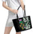 Scottish Celtic Cross Thistle Flowers Leather Tote Bag