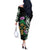 Scottish Celtic Cross Thistle Flowers Off The Shoulder Long Sleeve Dress