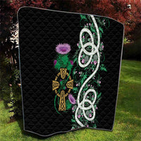 Scottish Celtic Cross Thistle Flowers Quilt