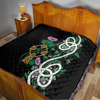 Scottish Celtic Cross Thistle Flowers Quilt