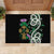 Scottish Celtic Cross Thistle Flowers Rubber Doormat