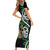 Scottish Celtic Cross Thistle Flowers Short Sleeve Bodycon Dress