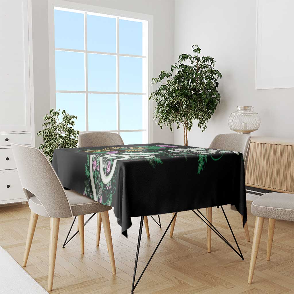 Scottish Celtic Cross Thistle Flowers Tablecloth
