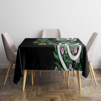 Scottish Celtic Cross Thistle Flowers Tablecloth