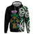 Scottish Celtic Cross Thistle Flowers Zip Hoodie