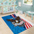 Scottish-American Heritage Month Personalized Area Rug Highland Cow and USA-eagle