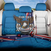 Scottish-American Heritage Month Personalized Back Car Seat Cover Highland Cow and USA-eagle
