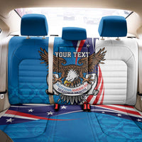 Scottish-American Heritage Month Personalized Back Car Seat Cover Highland Cow and USA-eagle