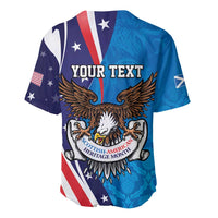 Scottish-American Heritage Month Personalized Baseball Jersey Highland Cow and USA-eagle