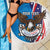 Scottish-American Heritage Month Personalized Beach Blanket Highland Cow and USA-eagle