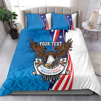 Scottish-American Heritage Month Personalized Bedding Set Highland Cow and USA-eagle