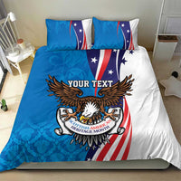 Scottish-American Heritage Month Personalized Bedding Set Highland Cow and USA-eagle