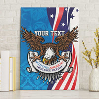 Scottish-American Heritage Month Personalized Canvas Wall Art Highland Cow and USA-eagle