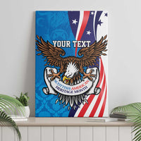 Scottish-American Heritage Month Personalized Canvas Wall Art Highland Cow and USA-eagle