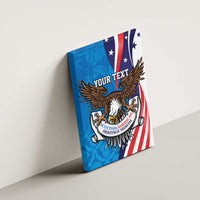 Scottish-American Heritage Month Personalized Canvas Wall Art Highland Cow and USA-eagle