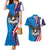 Scottish-American Heritage Month Personalized Couples Matching Mermaid Dress and Hawaiian Shirt Highland Cow and USA-eagle