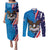 Scottish-American Heritage Month Personalized Couples Matching Puletasi and Long Sleeve Button Shirt Highland Cow and USA-eagle