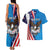 Scottish-American Heritage Month Personalized Couples Matching Tank Maxi Dress and Hawaiian Shirt Highland Cow and USA-eagle