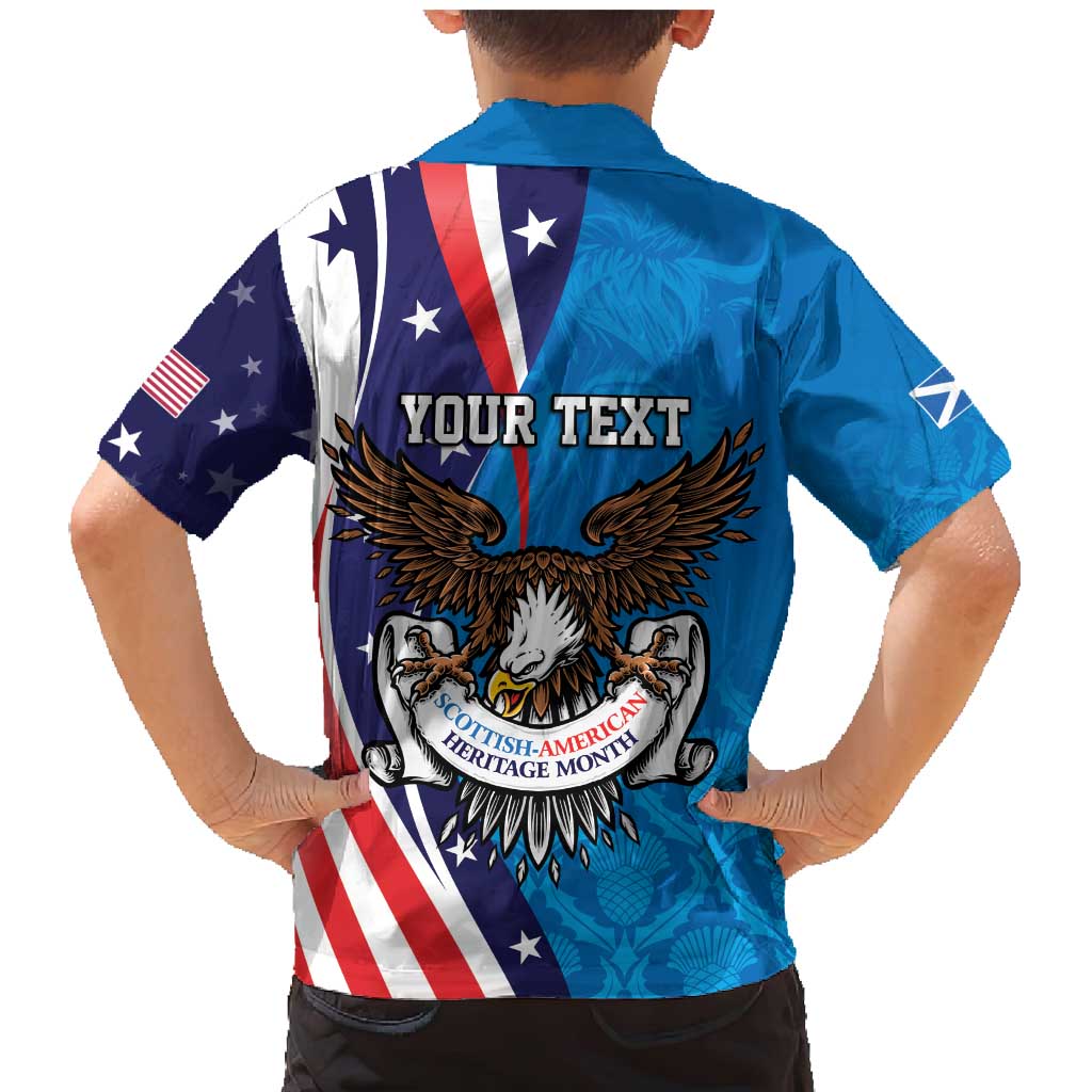 Scottish-American Heritage Month Personalized Family Matching Mermaid Dress and Hawaiian Shirt Highland Cow and USA-eagle