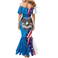 Scottish-American Heritage Month Personalized Family Matching Mermaid Dress and Hawaiian Shirt Highland Cow and USA-eagle