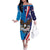 Scottish-American Heritage Month Personalized Family Matching Off The Shoulder Long Sleeve Dress and Hawaiian Shirt Highland Cow and USA-eagle