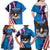 Scottish-American Heritage Month Personalized Family Matching Off Shoulder Maxi Dress and Hawaiian Shirt Highland Cow and USA-eagle