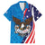 Scottish-American Heritage Month Personalized Family Matching Off Shoulder Maxi Dress and Hawaiian Shirt Highland Cow and USA-eagle