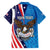 Scottish-American Heritage Month Personalized Family Matching Off Shoulder Maxi Dress and Hawaiian Shirt Highland Cow and USA-eagle