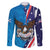 Scottish-American Heritage Month Personalized Family Matching Puletasi and Hawaiian Shirt Highland Cow and USA-eagle