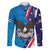 Scottish-American Heritage Month Personalized Family Matching Short Sleeve Bodycon Dress and Hawaiian Shirt Highland Cow and USA-eagle