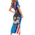 Scottish-American Heritage Month Personalized Family Matching Short Sleeve Bodycon Dress and Hawaiian Shirt Highland Cow and USA-eagle