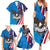 Scottish-American Heritage Month Personalized Family Matching Summer Maxi Dress and Hawaiian Shirt Highland Cow and USA-eagle