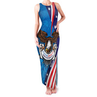 Scottish-American Heritage Month Personalized Family Matching Tank Maxi Dress and Hawaiian Shirt Highland Cow and USA-eagle