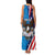Scottish-American Heritage Month Personalized Family Matching Tank Maxi Dress and Hawaiian Shirt Highland Cow and USA-eagle