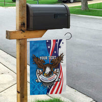 Scottish-American Heritage Month Personalized Garden Flag Highland Cow and USA-eagle