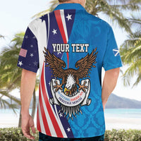 Scottish-American Heritage Month Personalized Hawaiian Shirt Highland Cow and USA-eagle